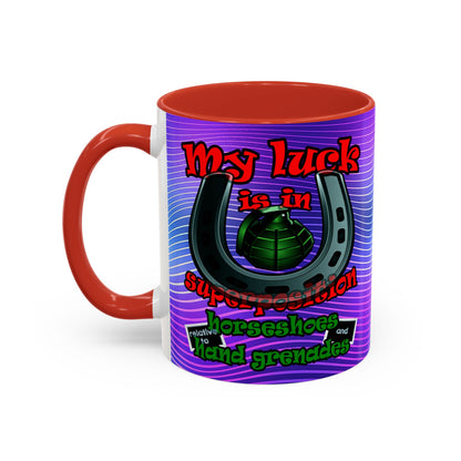 my luck - Accent Mug (purple wave)