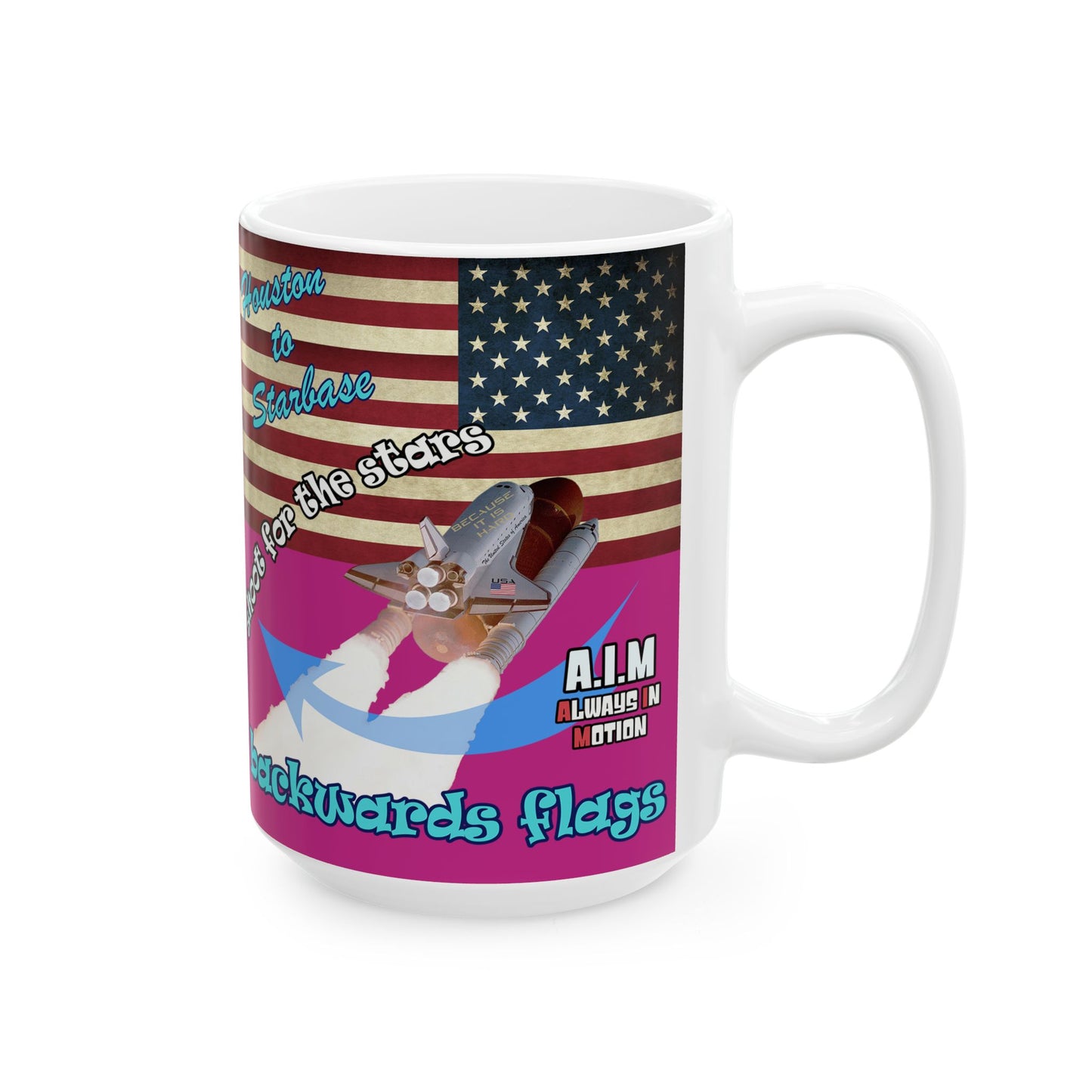 shoot for the stars - White Mug (pink)