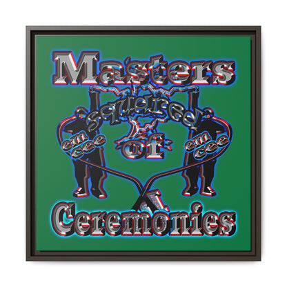 em cee squared - framed canvas art (dark green)