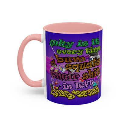 the bum's shit - Accent Mug (purple-pink wave)
