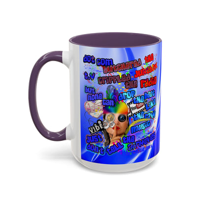 drop the beat - Accent Mug (blue-white wave)