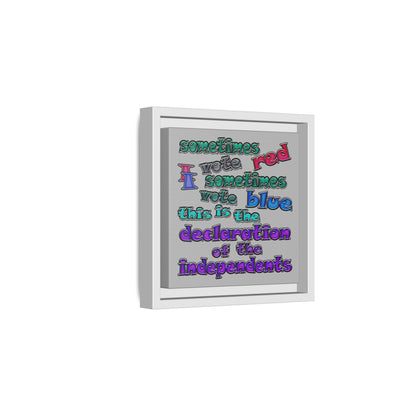 declaration of the independents - framed canvas art (light grey)