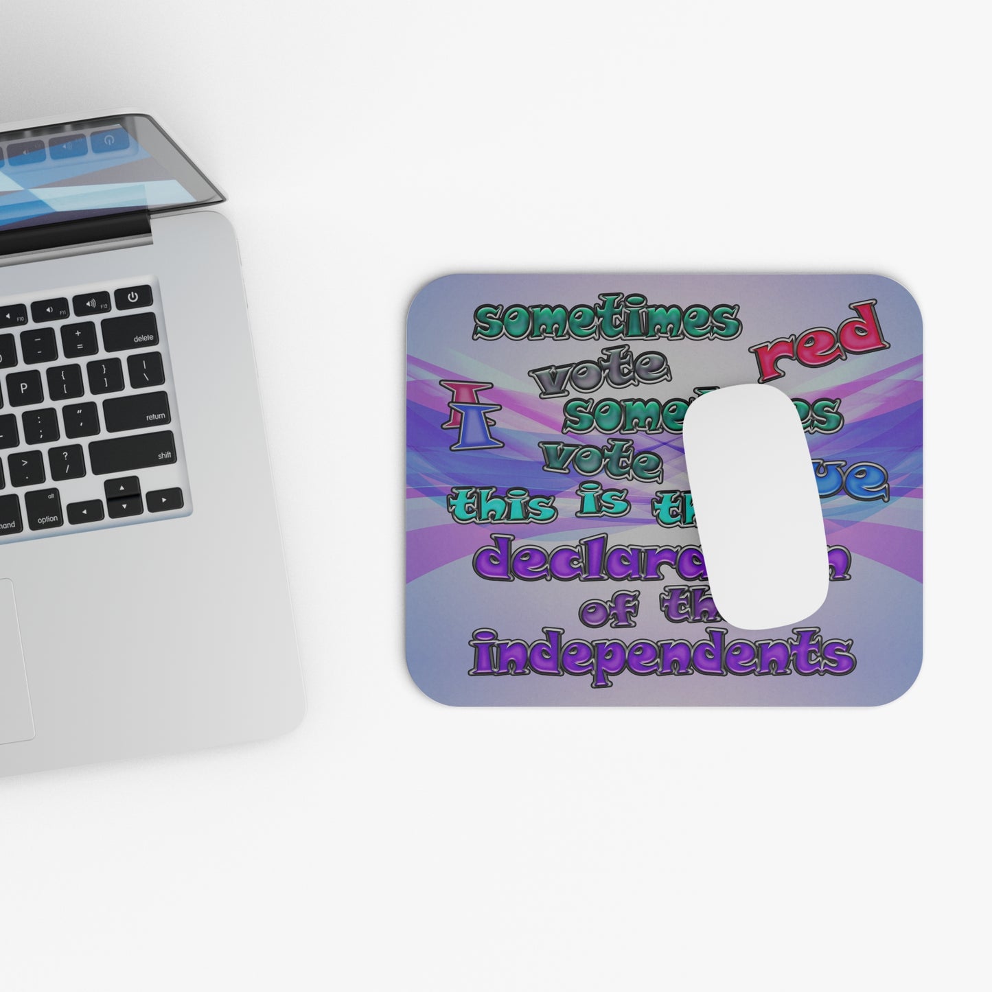 declaration of the independents - Mouse Pad (Rectangle) (light blue-pink wave)