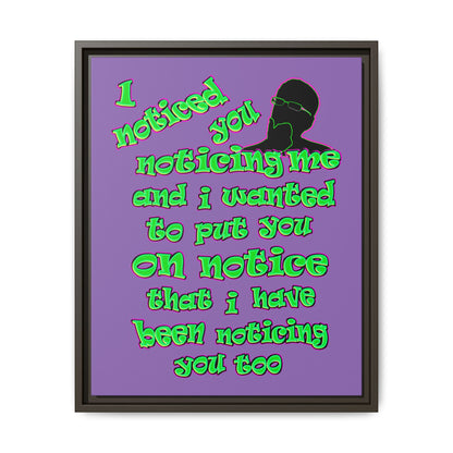 noticed you noticing - framed canvas art (light purple)