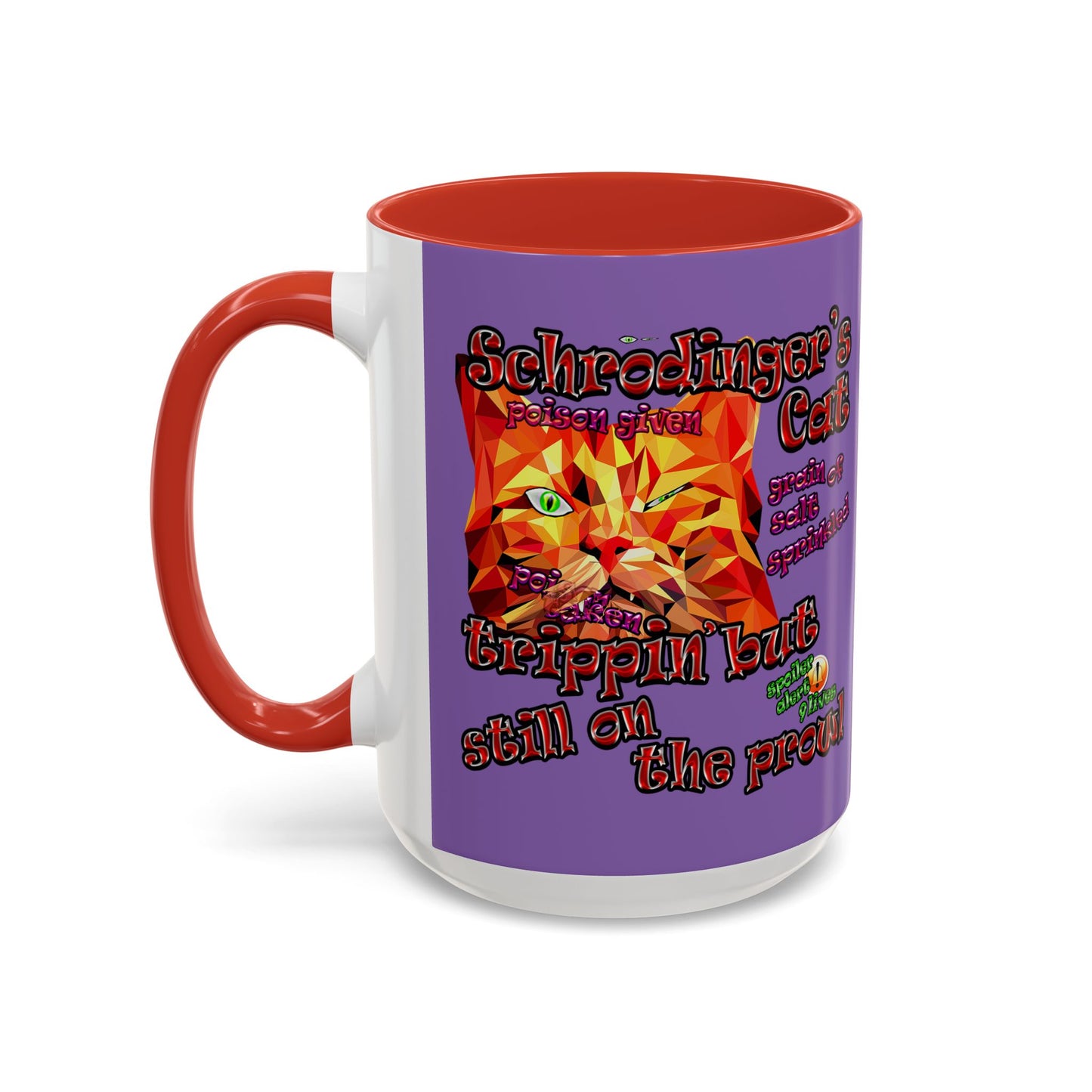 schrodinger's cat - Accent Mug (light purple)