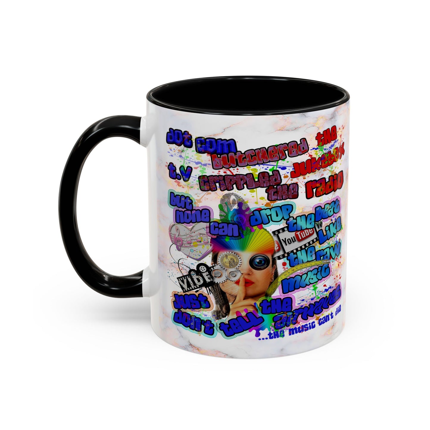 drop the beat - Accent Mug (white marble)