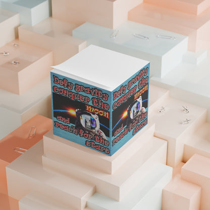 defy conquer reach - note cube (faded blue)