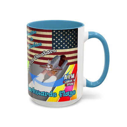 shoot for the stars - Accent Mug (rainbow split)