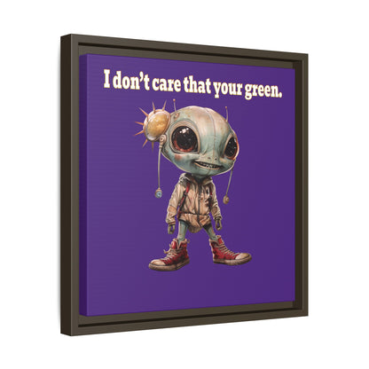 I don't care that your green - framed canvas art (purple)