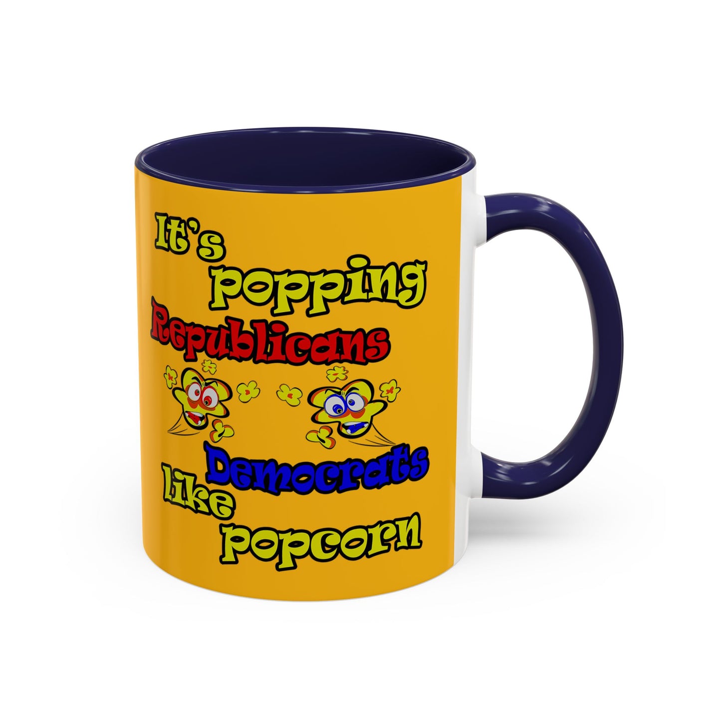 popping like popcorn - Accent Mug (yellow)