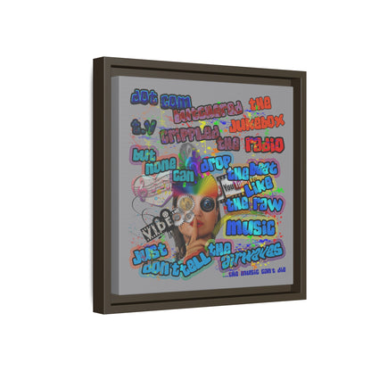 drop the beat - framed canvas art (grey)