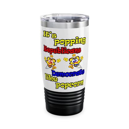 popping like popcorn - Ringneck Tumbler, 20oz (white)