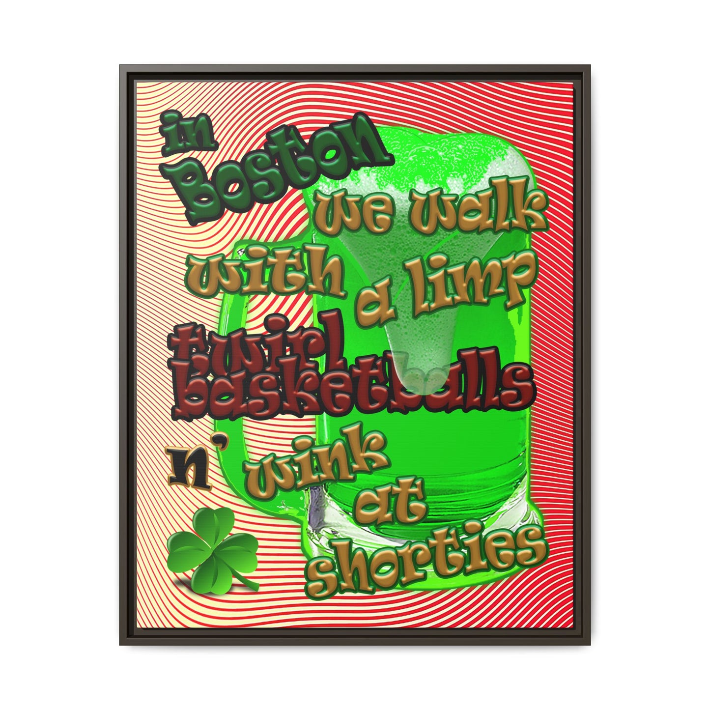 celtics logo - framed canvas art (yellow-orange wave)