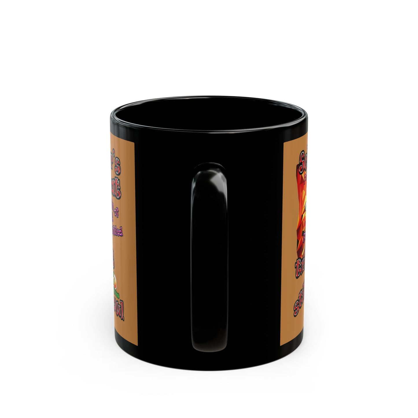 schrodinger's cat - Black Mug (light brown)