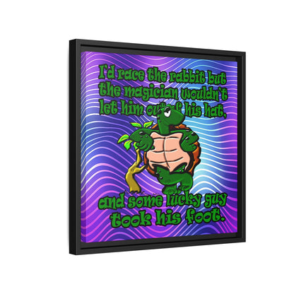 turtle race - framed canvas art (purple wave)