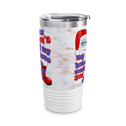 santa's shoes - Ringneck Tumbler, 20oz (white marble)