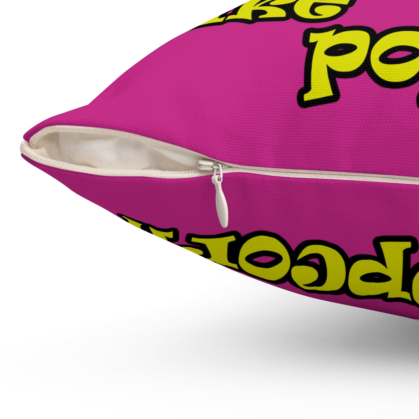 popping like popcorn - Spun Polyester Square Pillow - (pink)