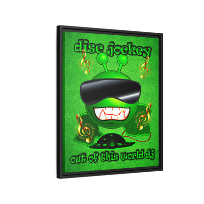 disc jockey - framed canvas art (green turf)