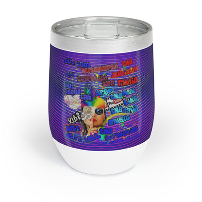 drop the beat - Chill Wine Tumbler  (purple wave)