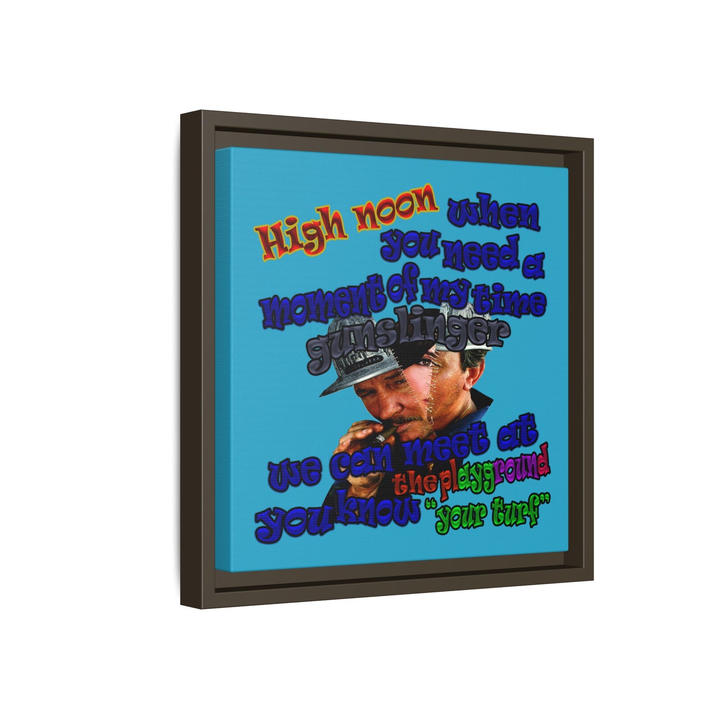 high noon - framed canvas art (turquoise)