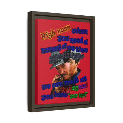 high noon - framed canvas art (dark red)