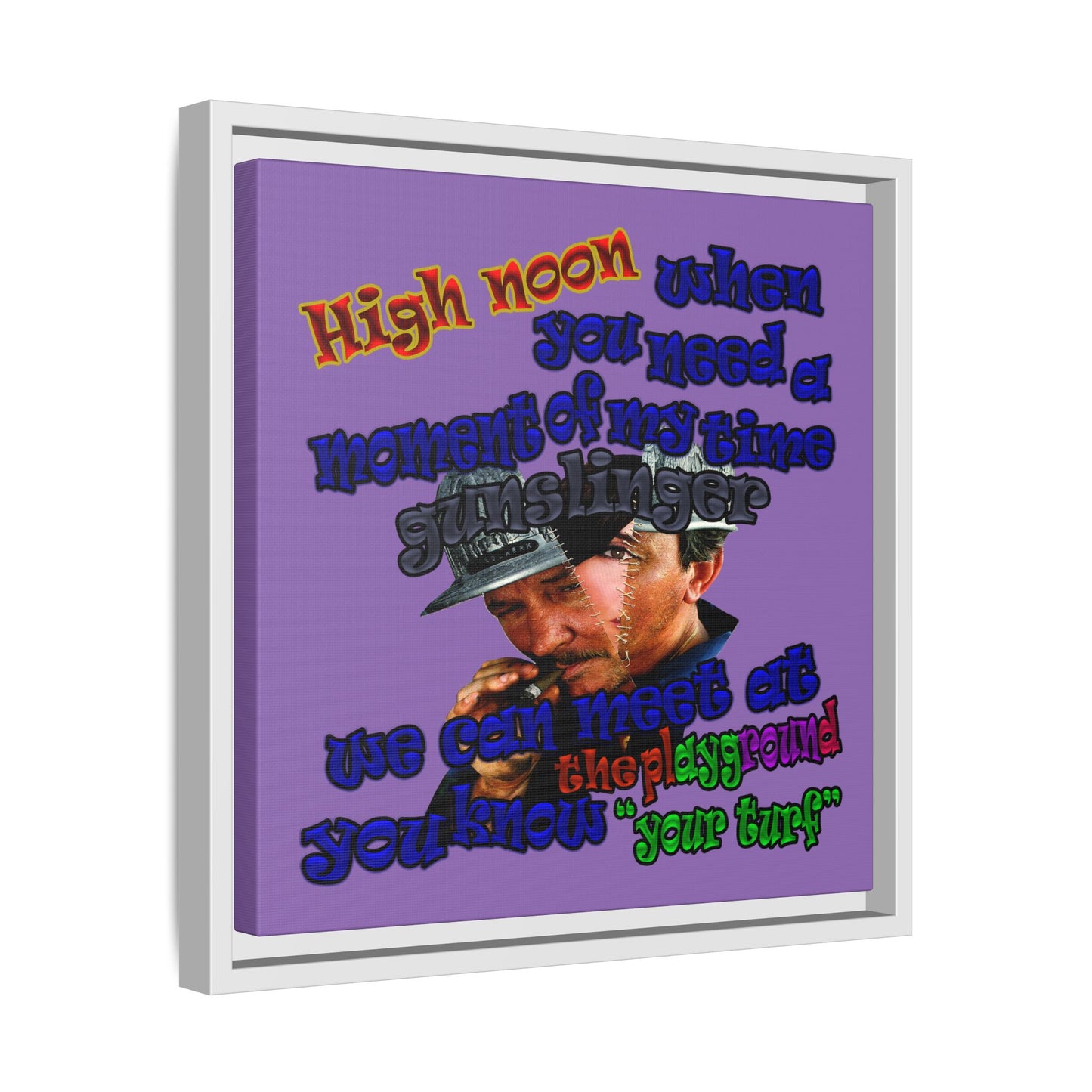 high noon - framed canvas art (light purple)
