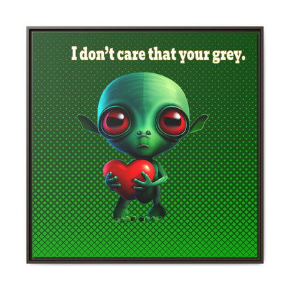 I don't care that your grey - framed canvas art (logo green)