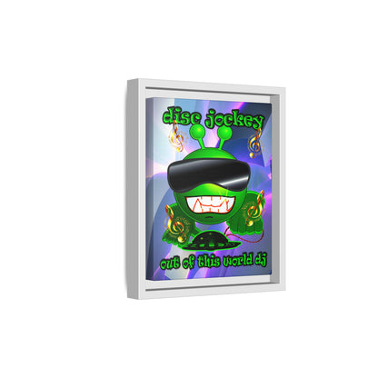 disc jockey - framed canvas art (grey-pink wave)