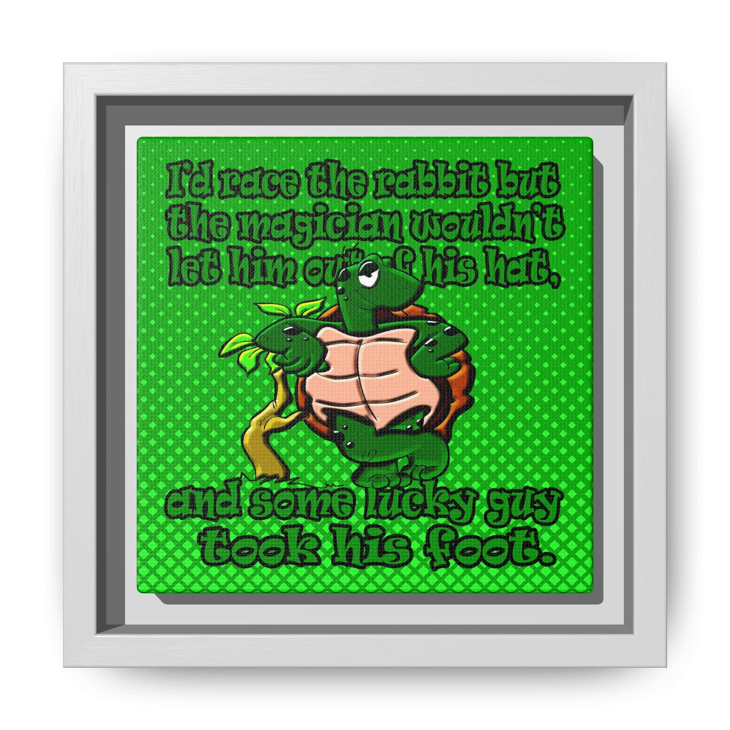 turtle race - framed canvas art (logo green)