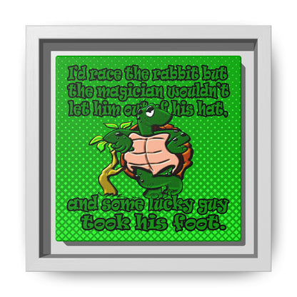 turtle race - framed canvas art (logo green)