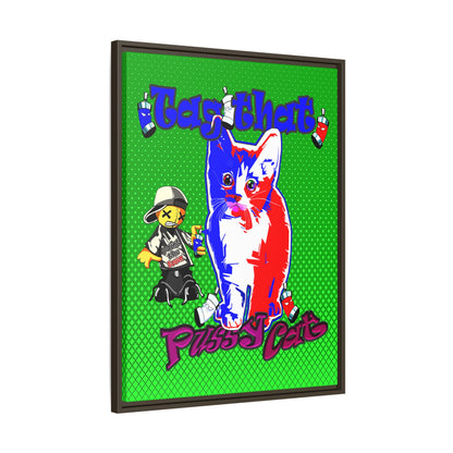 tag that - framed canvas art (logo green)