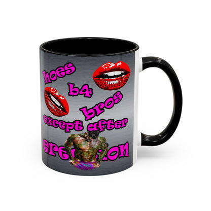 hoes b4 bros - Accent Mug (brushed nickel)
