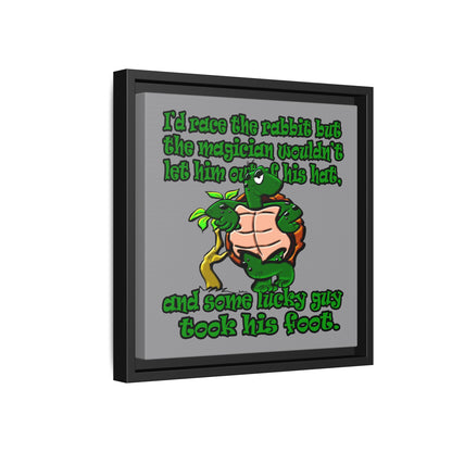 turtle race - framed canvas art (grey)