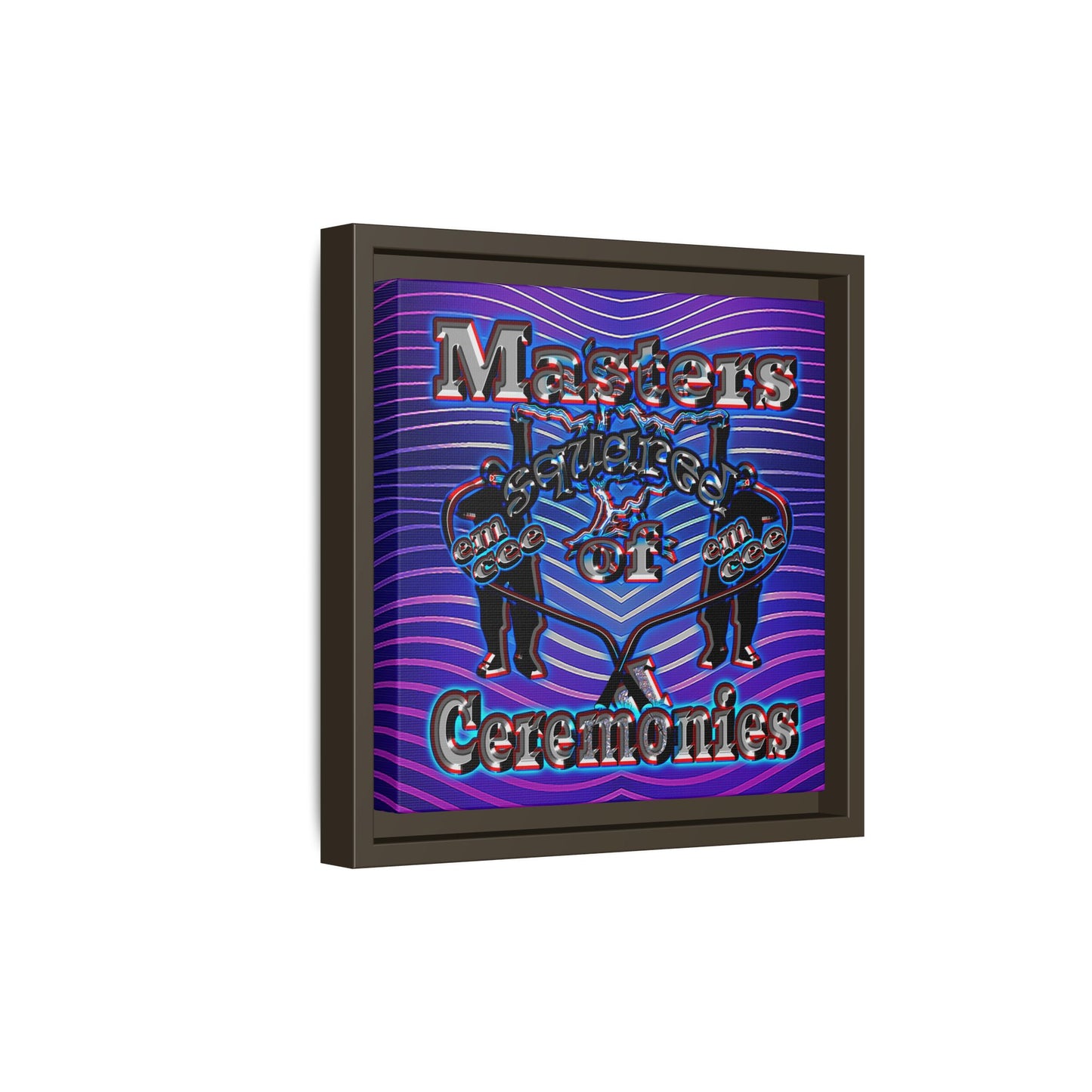 em cee squared - framed canvas art (purple wave)