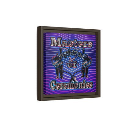 em cee squared - framed canvas art (purple wave)