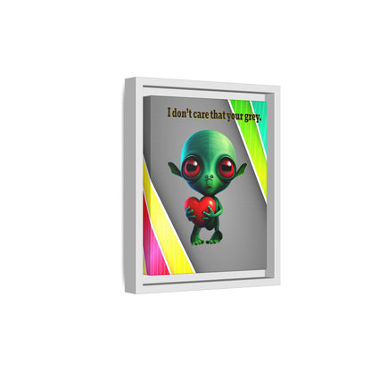 I don't care that your grey - framed canvas art (rainbow split)