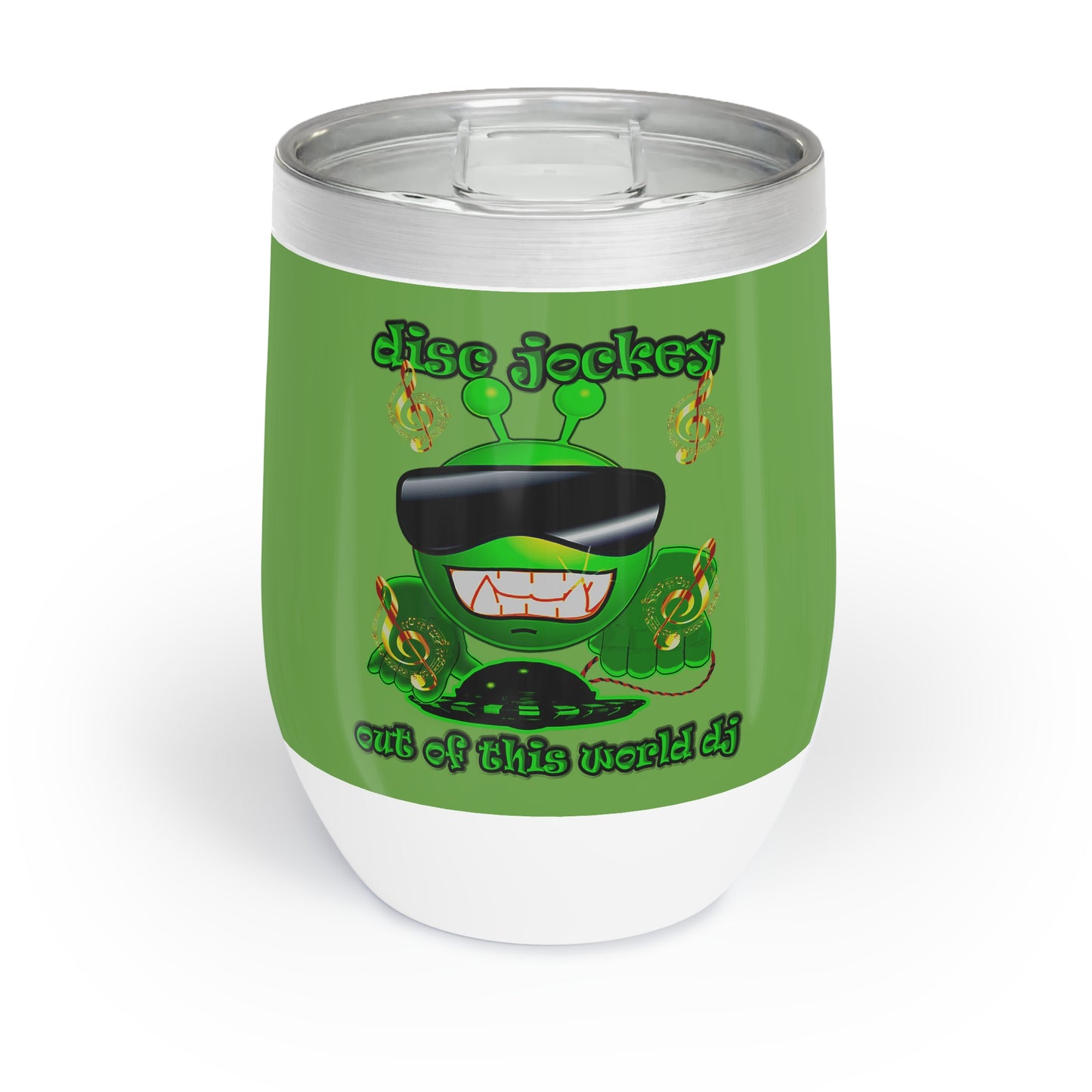 disc jockey - Chill Wine Tumbler (green)