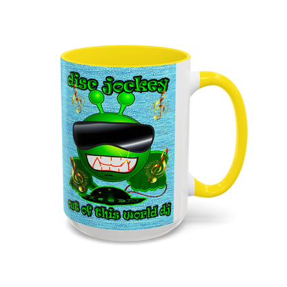 disc jockey - Accent Mug (faded dark blue)
