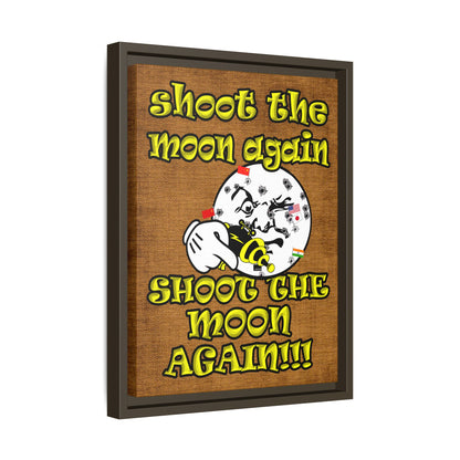 shoot the moon again - framed canvas art (brown papyrus)