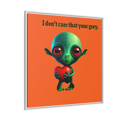 I don't care that your grey - framed canvas art (orange)