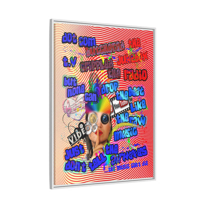 drop the beat - framed canvas art (yellow-orange wave)