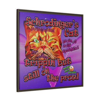 schrodinger's cat - framed canvas art (purple-pink wave)