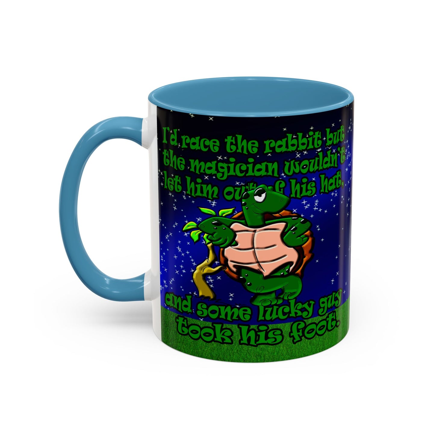 turtle race - Accent Mug ('snoops' background)