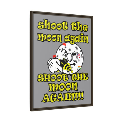 shoot the moon again - framed canvas art (grey)