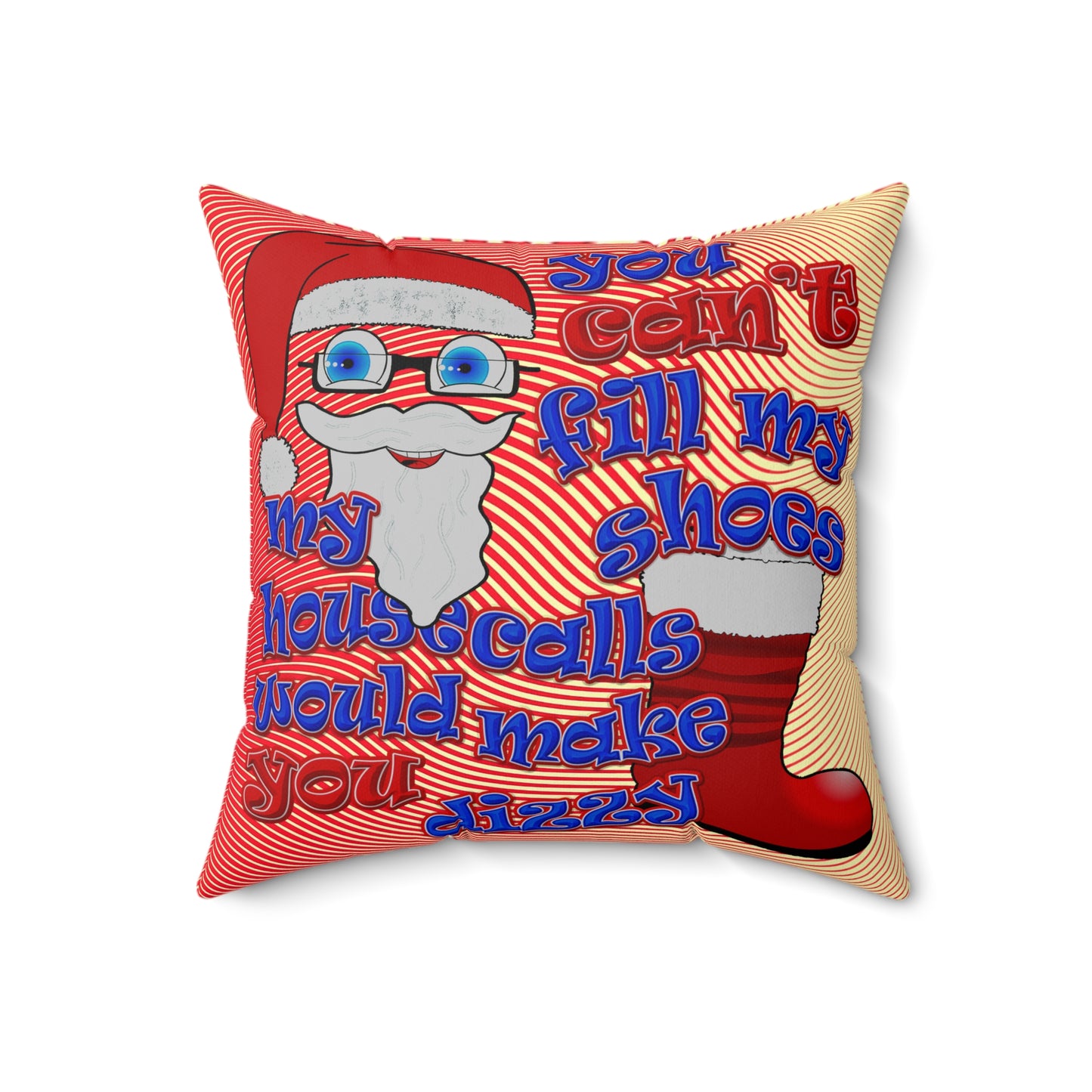 santa's shoes - Spun Polyester Square Pillow - (yellow-orange wave)