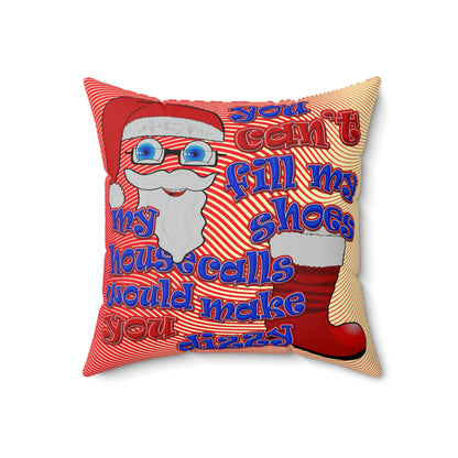 santa's shoes - Spun Polyester Square Pillow - (yellow-orange wave)