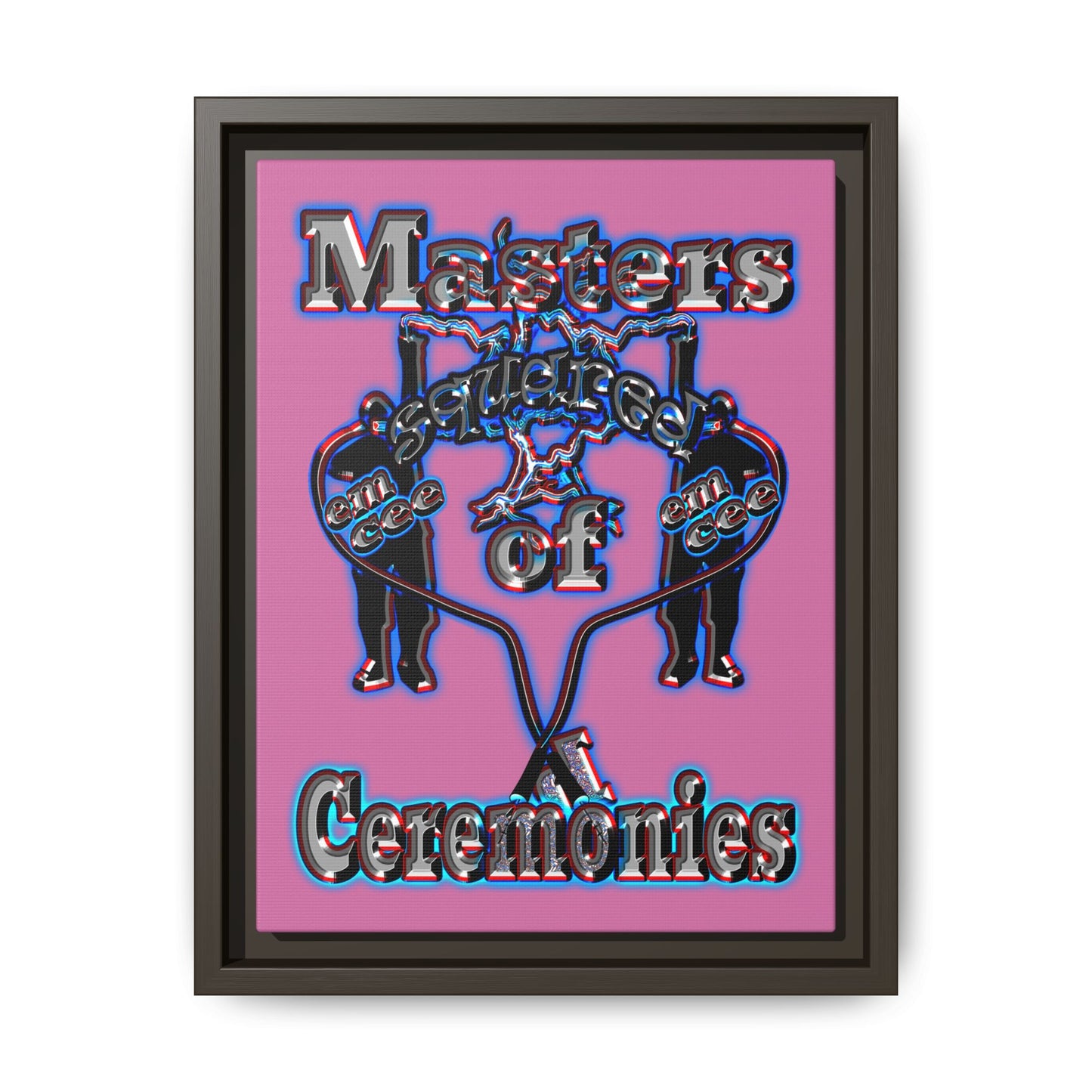 em cee squared - framed canvas art (light pink)