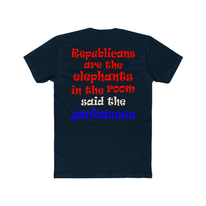 donkeys and elephants - Men's Cotton Crew Tee