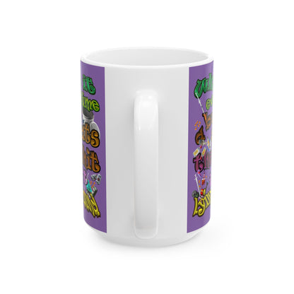 the bum's shit - White Mug (light purple)