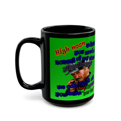 high noon - Black Mug (logo green)